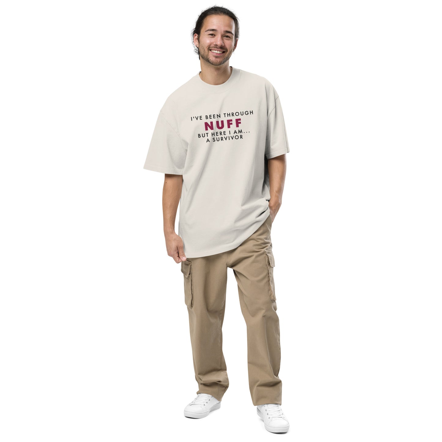 HERE I AM - Oversized Faded T-shirt